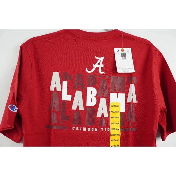 Champion Alabama Crimson Tide Shirt Short Sleeve Pocket Tee Red Size Medium - Picture 5 of 6